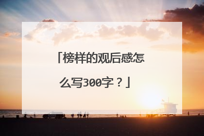 榜样的观后感怎么写300字?
