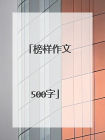 榜样作文500字
