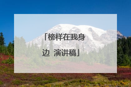 榜样在我身边 演讲稿