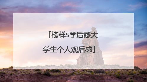 榜样5学后感大学生个人观后感