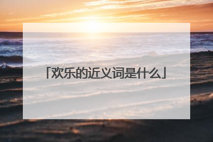 欢乐的近义词是什么