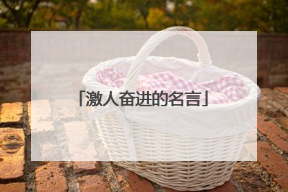 激人奋进的名言