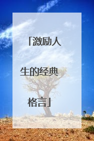 激励人生的经典格言
