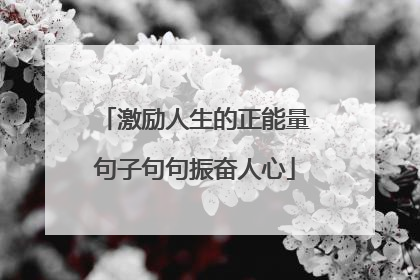激励人生的正能量句子句句振奋人心