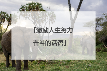 激励人生努力奋斗的话语