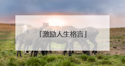 激励人生格言