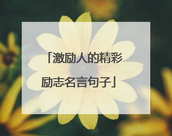 激励人的精彩励志名言句子