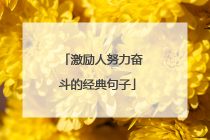 激励人努力奋斗的经典句子