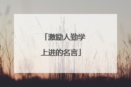 激励人勤学上进的名言