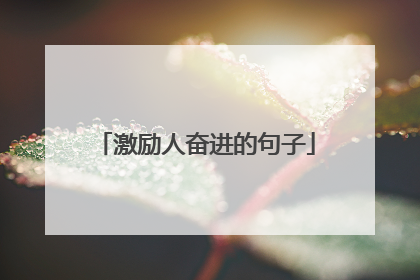 激励人奋进的句子