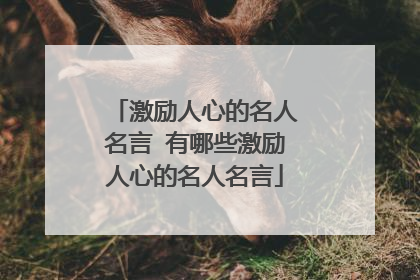 激励人心的名人名言 有哪些激励人心的名人名言