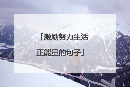 激励努力生活正能量的句子