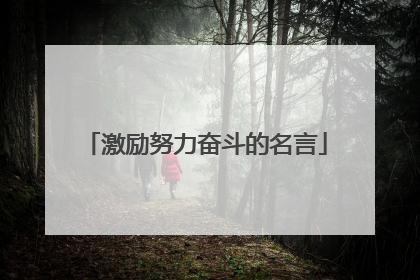 激励努力奋斗的名言