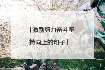 激励努力奋斗坚持向上的句子