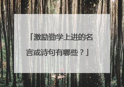 激励勤学上进的名言或诗句有哪些？