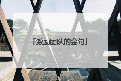 激励团队的金句