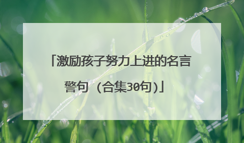激励孩子努力上进的名言警句 (合集30句)