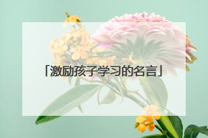 激励孩子学习的名言