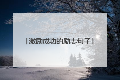 激励成功的励志句子