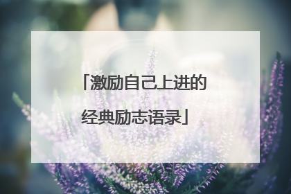 激励自己上进的经典励志语录