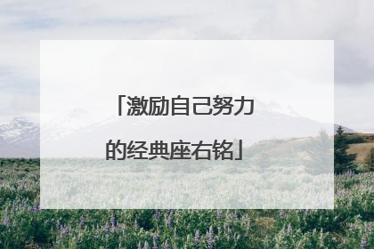 激励自己努力的经典座右铭