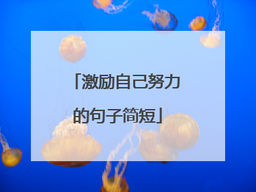 激励自己努力的句子简短