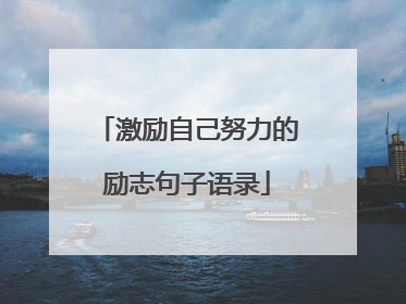 激励自己努力的励志句子语录