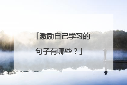 激励自己学习的句子有哪些?