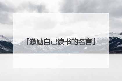 激励自己读书的名言