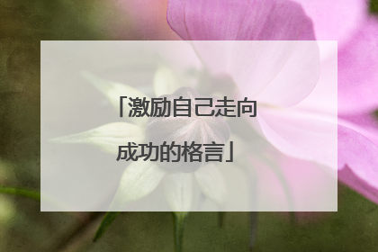 激励自己走向成功的格言