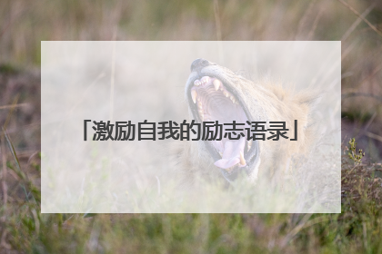 激励自我的励志语录