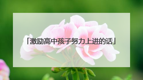 激励高中孩子努力上进的话