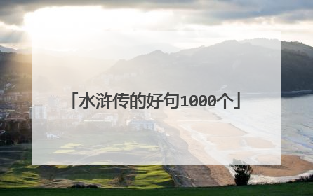 水浒传的好句1000个