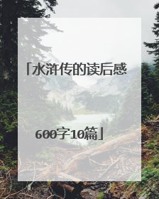 水浒传的读后感600字10篇