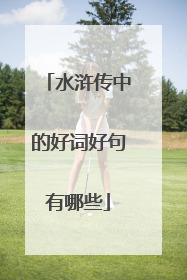 水浒传中的好词好句有哪些