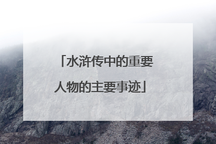 水浒传中的重要人物的主要事迹