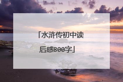 水浒传初中读后感800字
