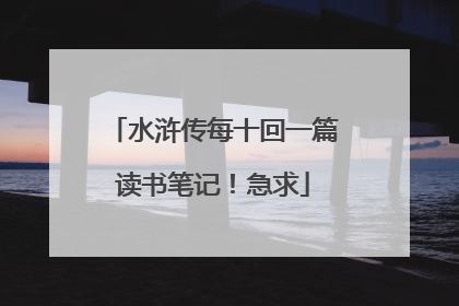水浒传每十回一篇读书笔记!急求