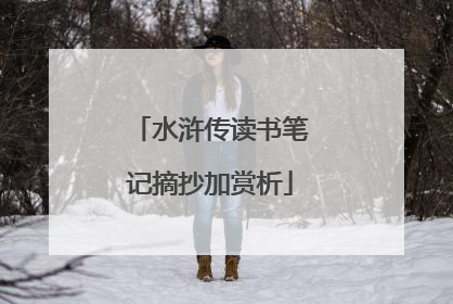 水浒传读书笔记摘抄加赏析