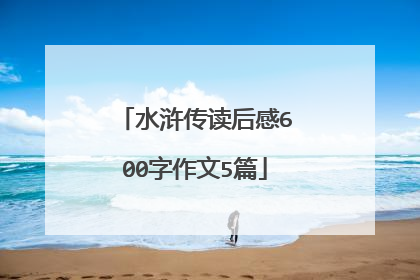 水浒传读后感600字作文5篇