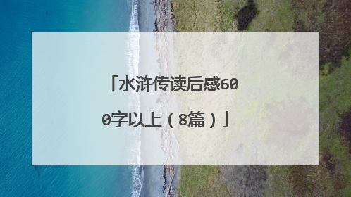 水浒传读后感600字以上(8篇)