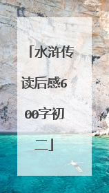 水浒传读后感600字初二