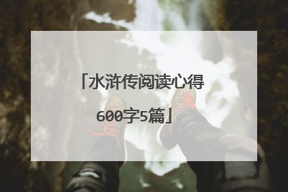 水浒传阅读心得600字5篇
