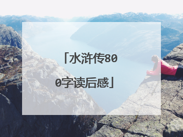 水浒传800字读后感