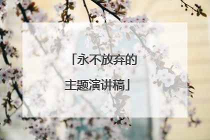 永不放弃的主题演讲稿