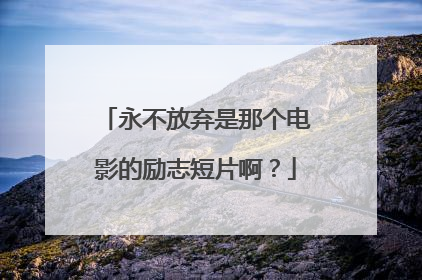 永不放弃是那个电影的励志短片啊?