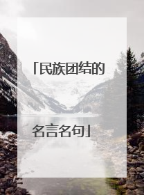 民族团结的名言名句