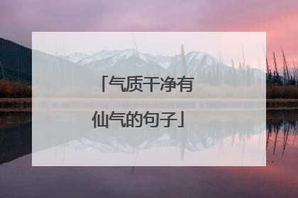 气质干净有仙气的句子