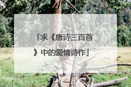 求《唐诗三百首》中的爱情诗作