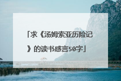 求《汤姆索亚历险记》的读书感言50字